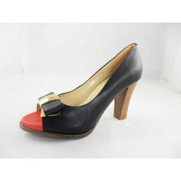 Fashion High Heel Chunky Ladies Dress Shoes (HCY03-195)